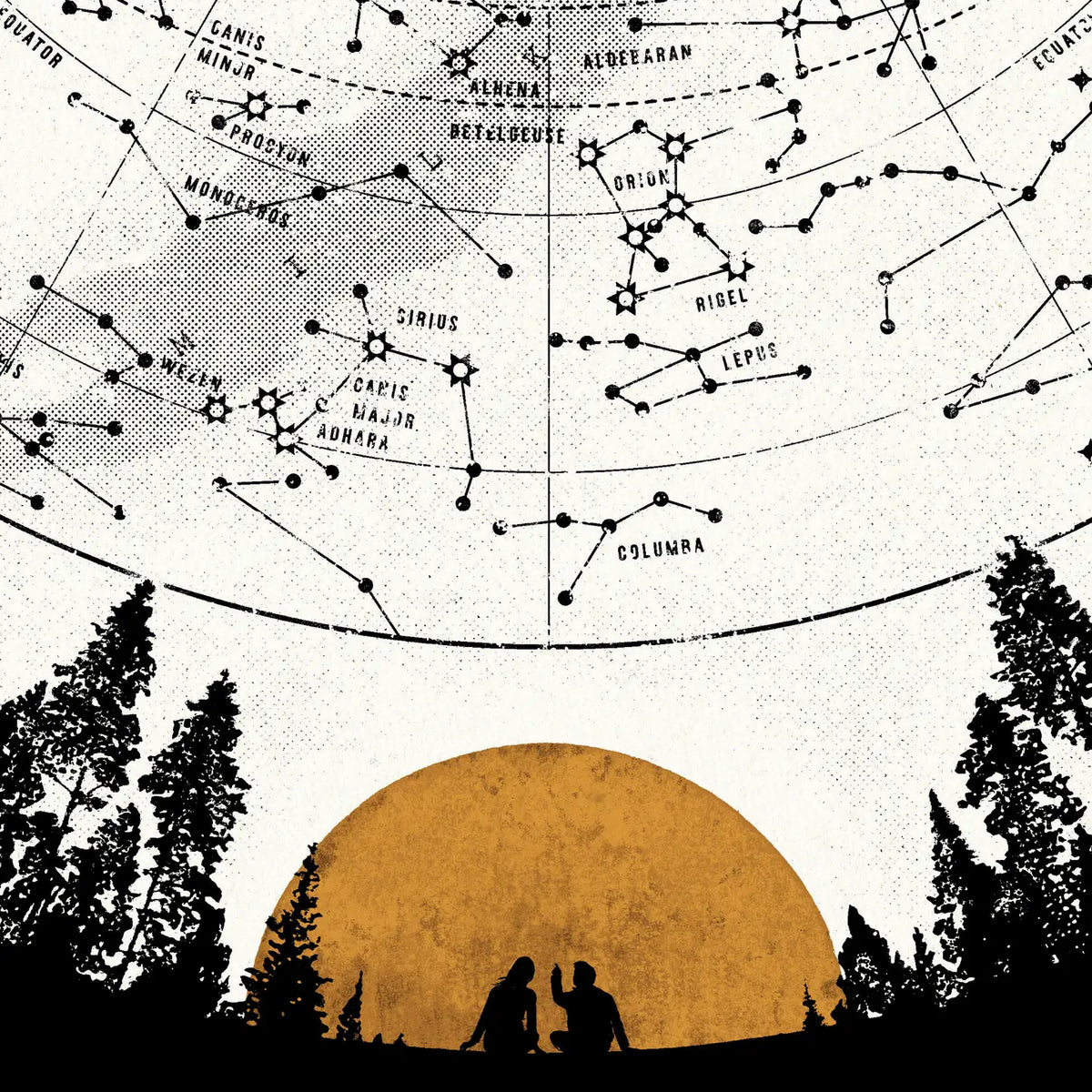 Northern stars greetings  card by Luke Holcombe