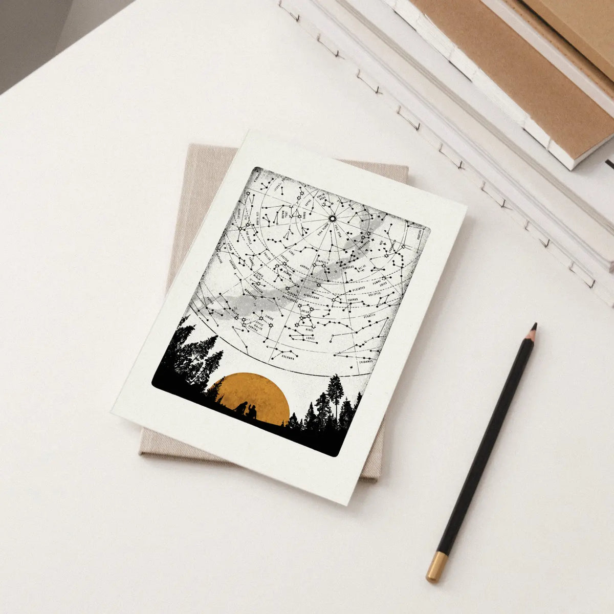 Northern stars greetings  card by Luke Holcombe