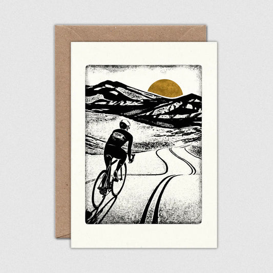 Ride free cycling  greetings  card by Luke Holcombe