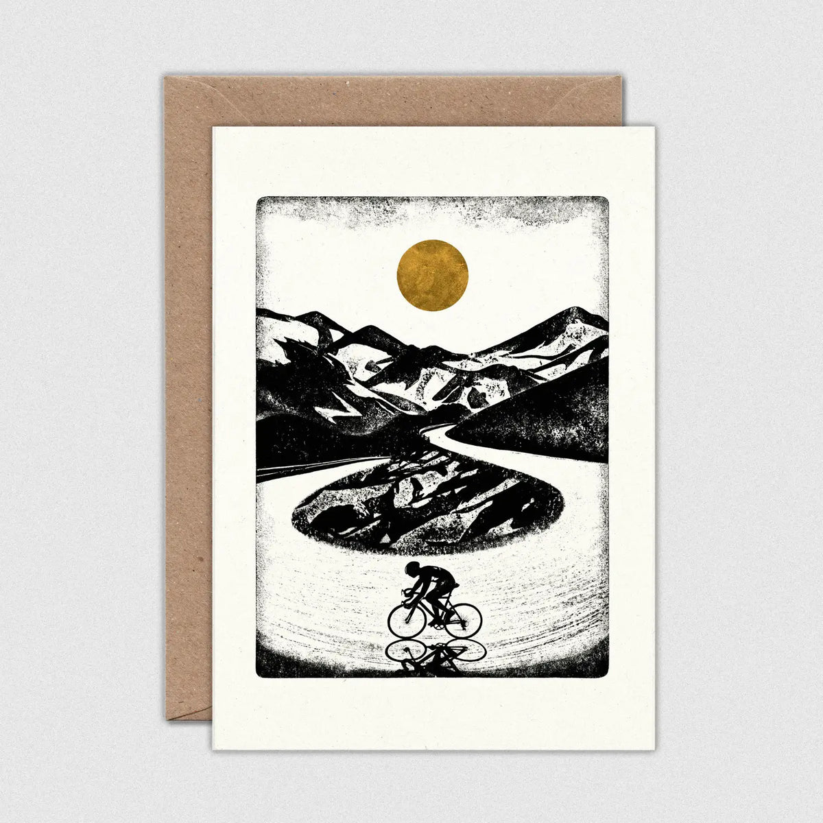 Switchback cycling greetings  card by Luke Holcombe