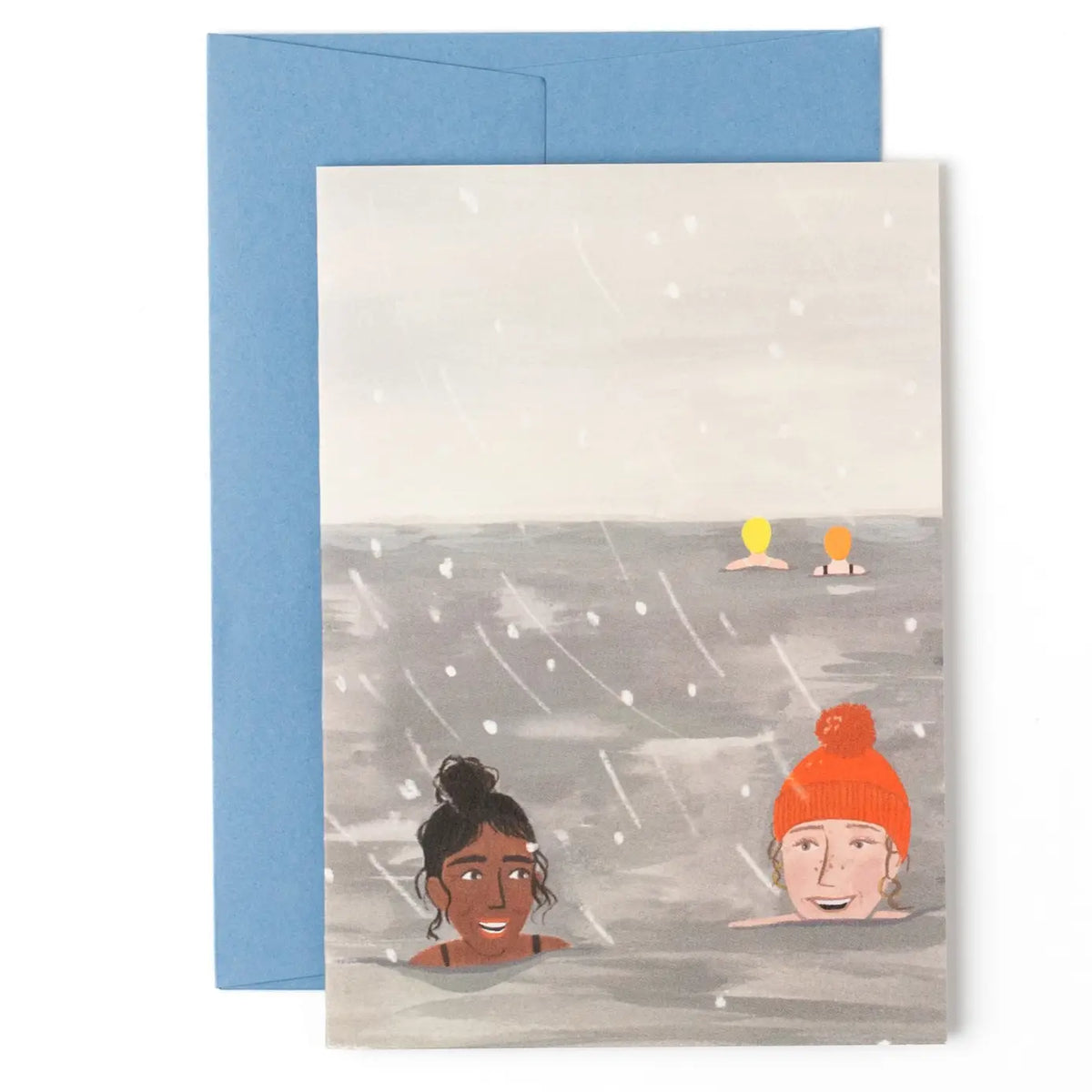 Winter Swimmers greetings  card by Peggy & Kate