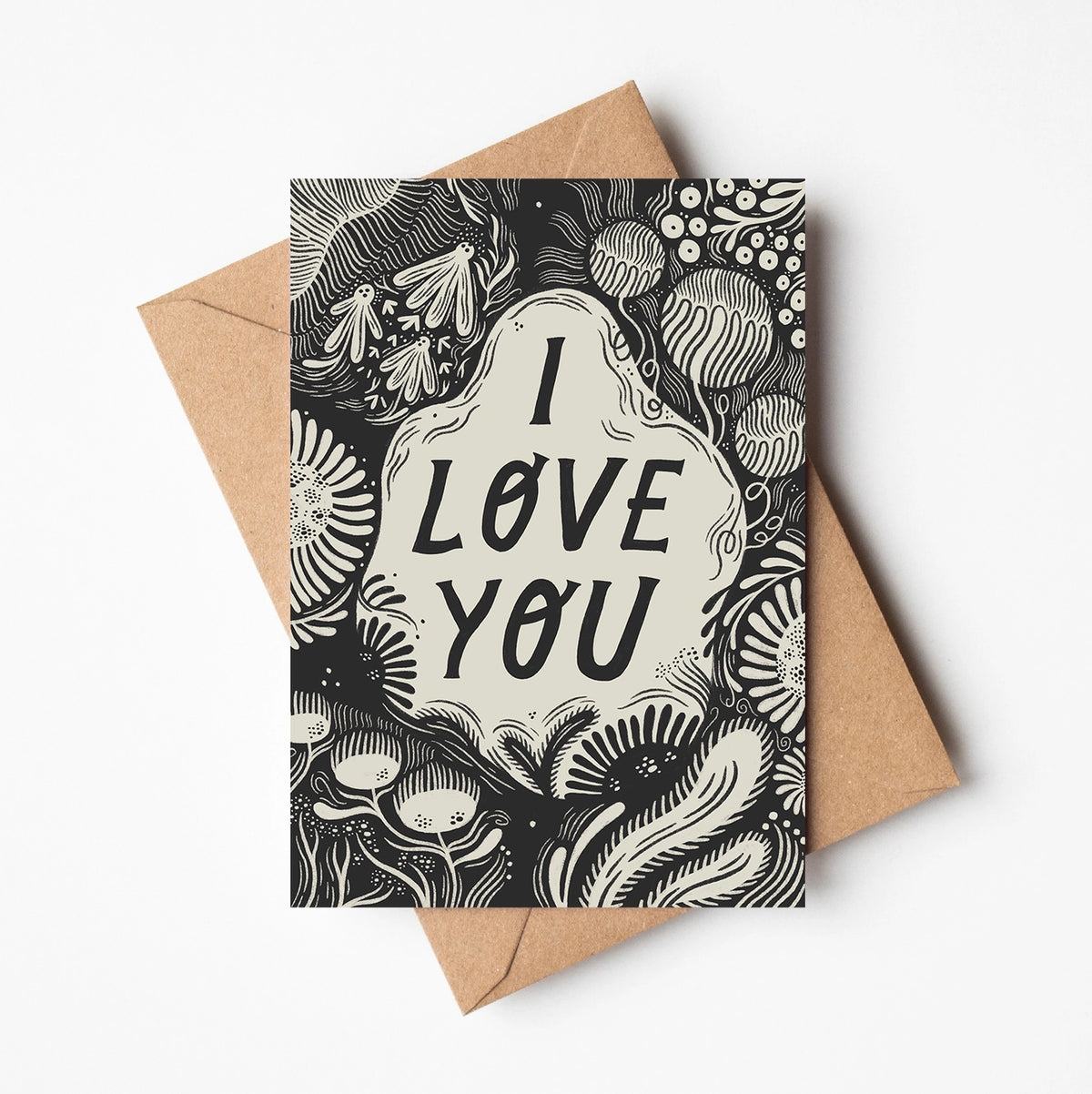 Lauren Marina greetings card I love you
