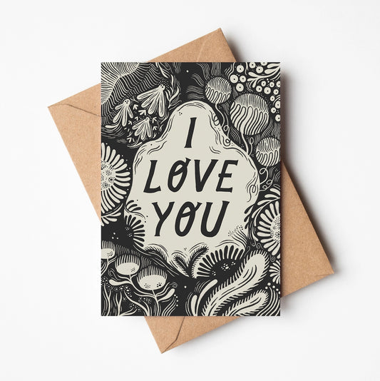 Lauren Marina greetings card I love you