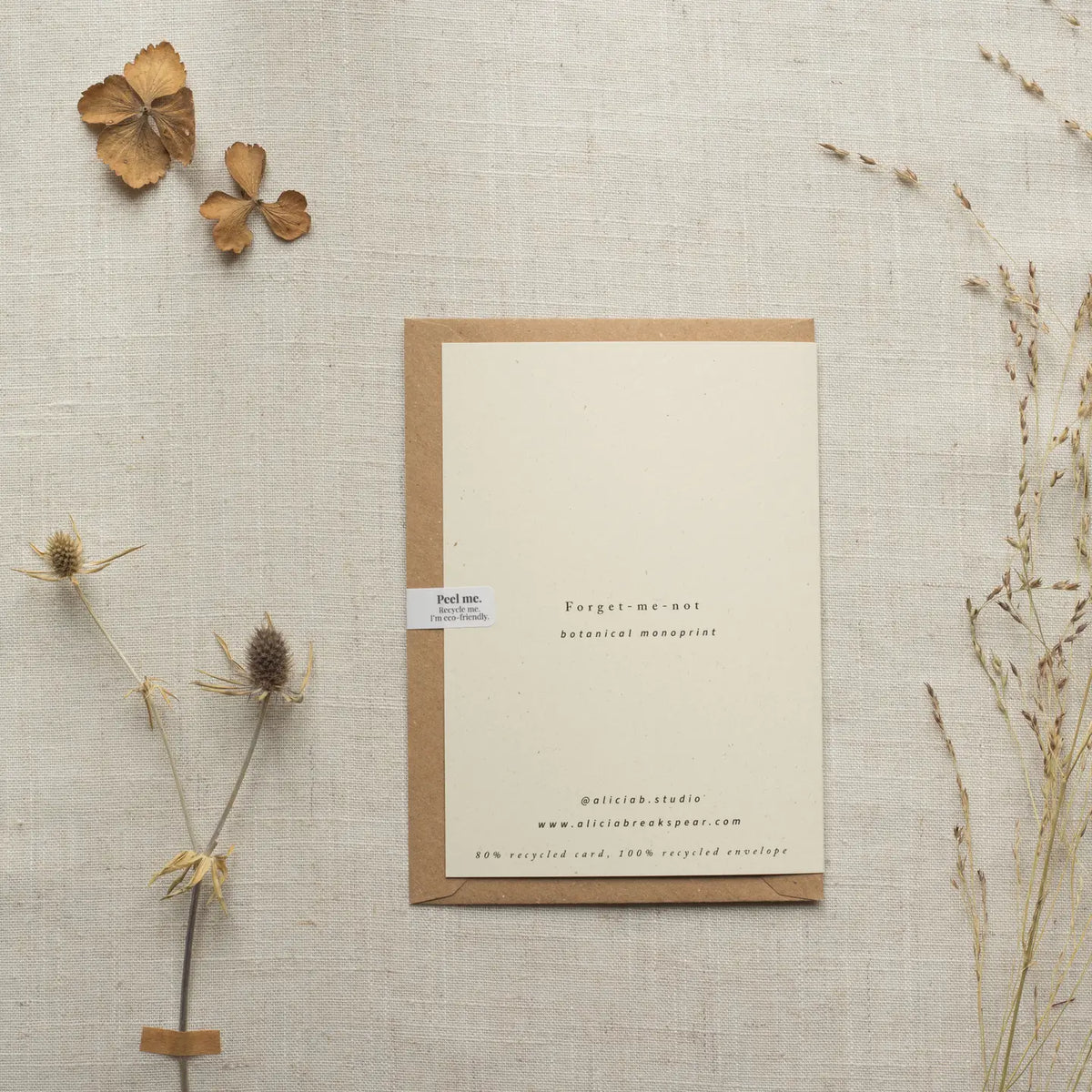 Alicia Breakspear botanical greetings card forget me not