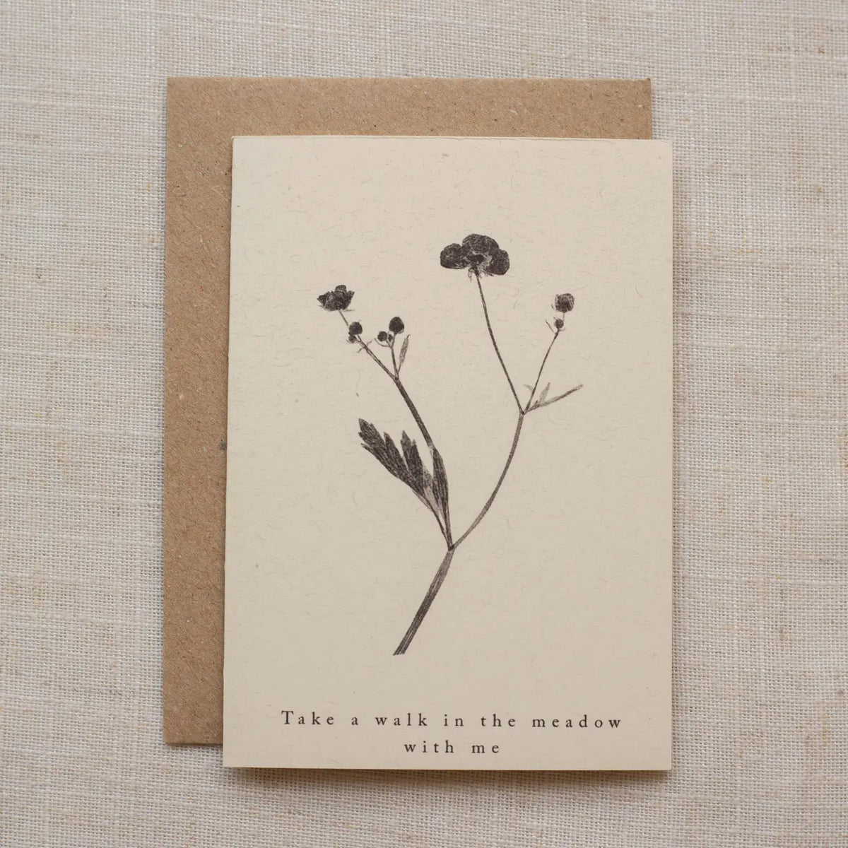Alicia Breakspear botanical greetings card meadow buttercup a7 mini card