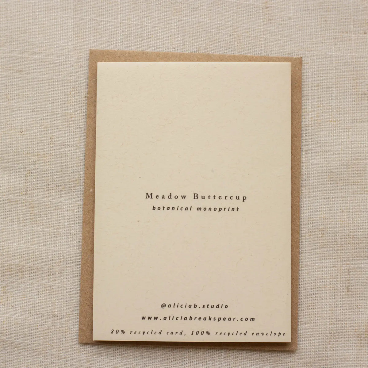 Alicia Breakspear botanical greetings card meadow buttercup a7 mini card