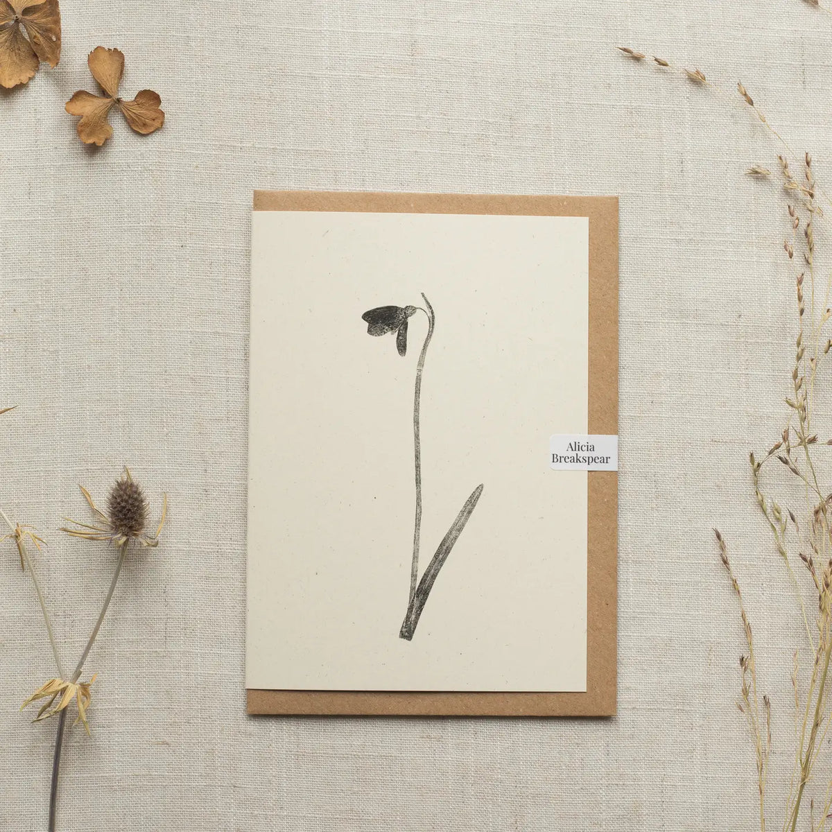 Alicia Breakspear botanical greetings card snowdrop