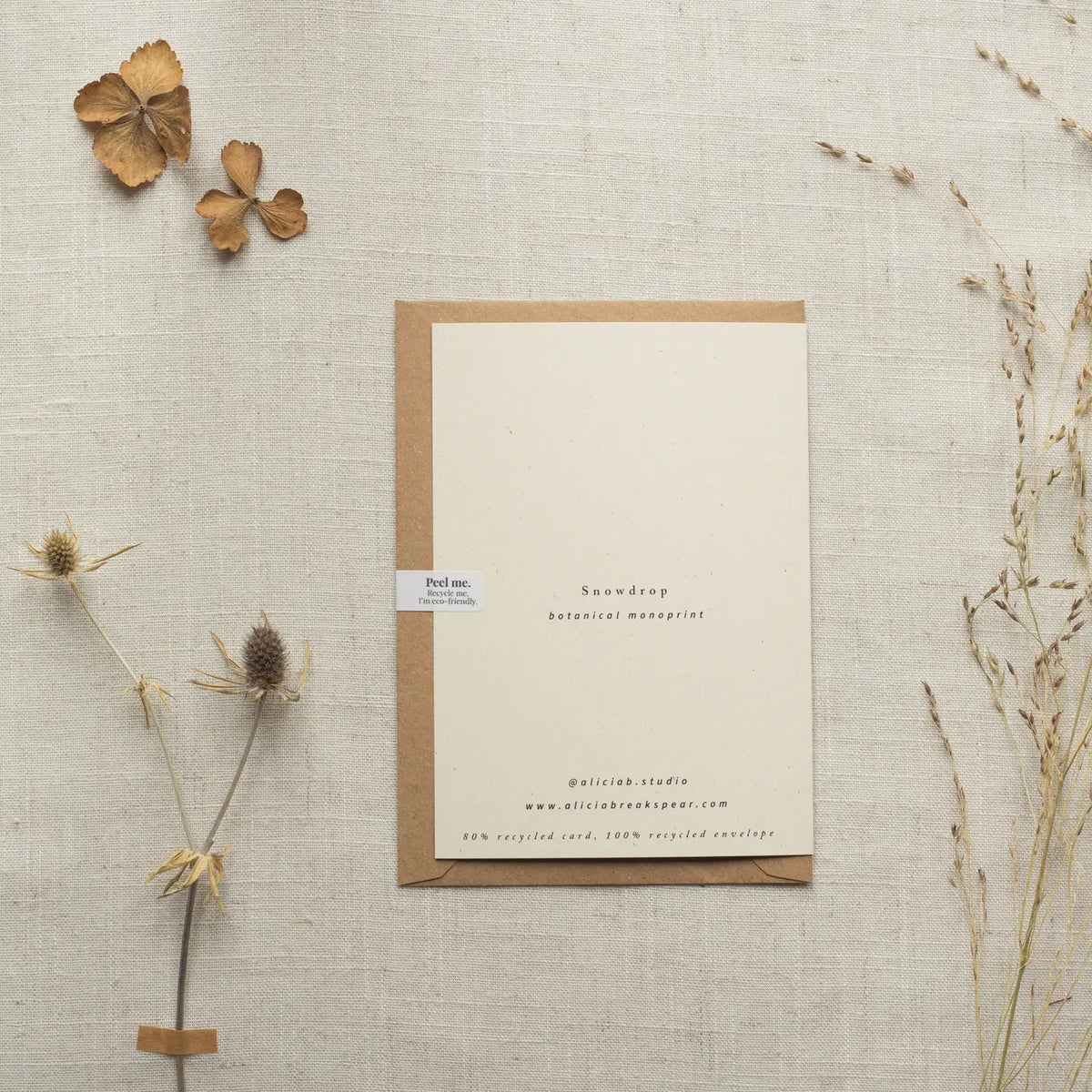 Alicia Breakspear botanical greetings card snowdrop