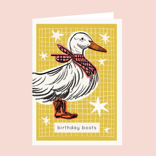 Aimee Mac greetings card Birthday boots