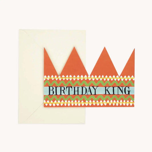 Hadley greetings card Birthday king crown card