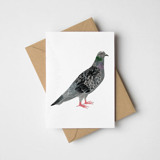 James Barker greetings card pigeon mini card