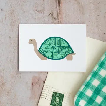 Bobbie Print risoprint mini greetings card - tortoise