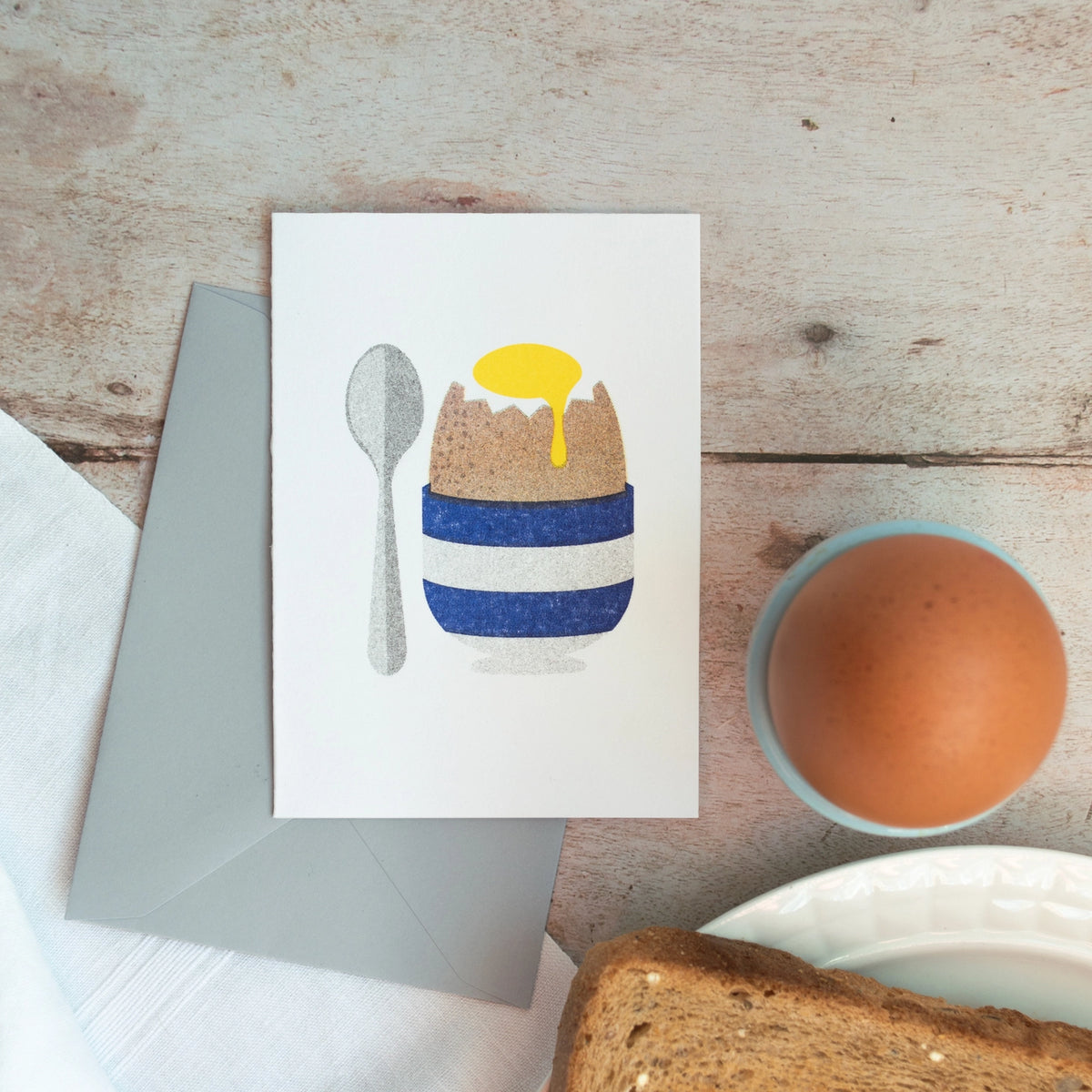 Bobbie Print risoprint mini greetings card - egg