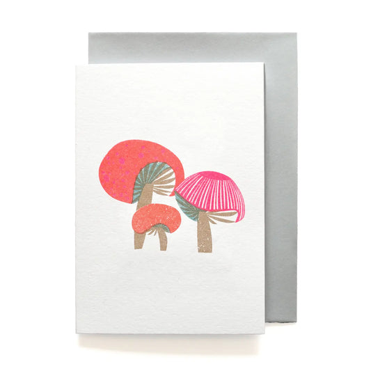 Bobbie Print risoprint mini greetings card - fungi