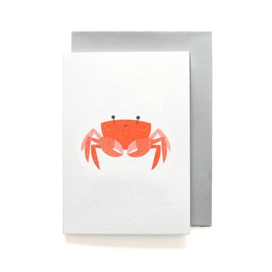 Bobbie Print risoprint mini greetings card - crab