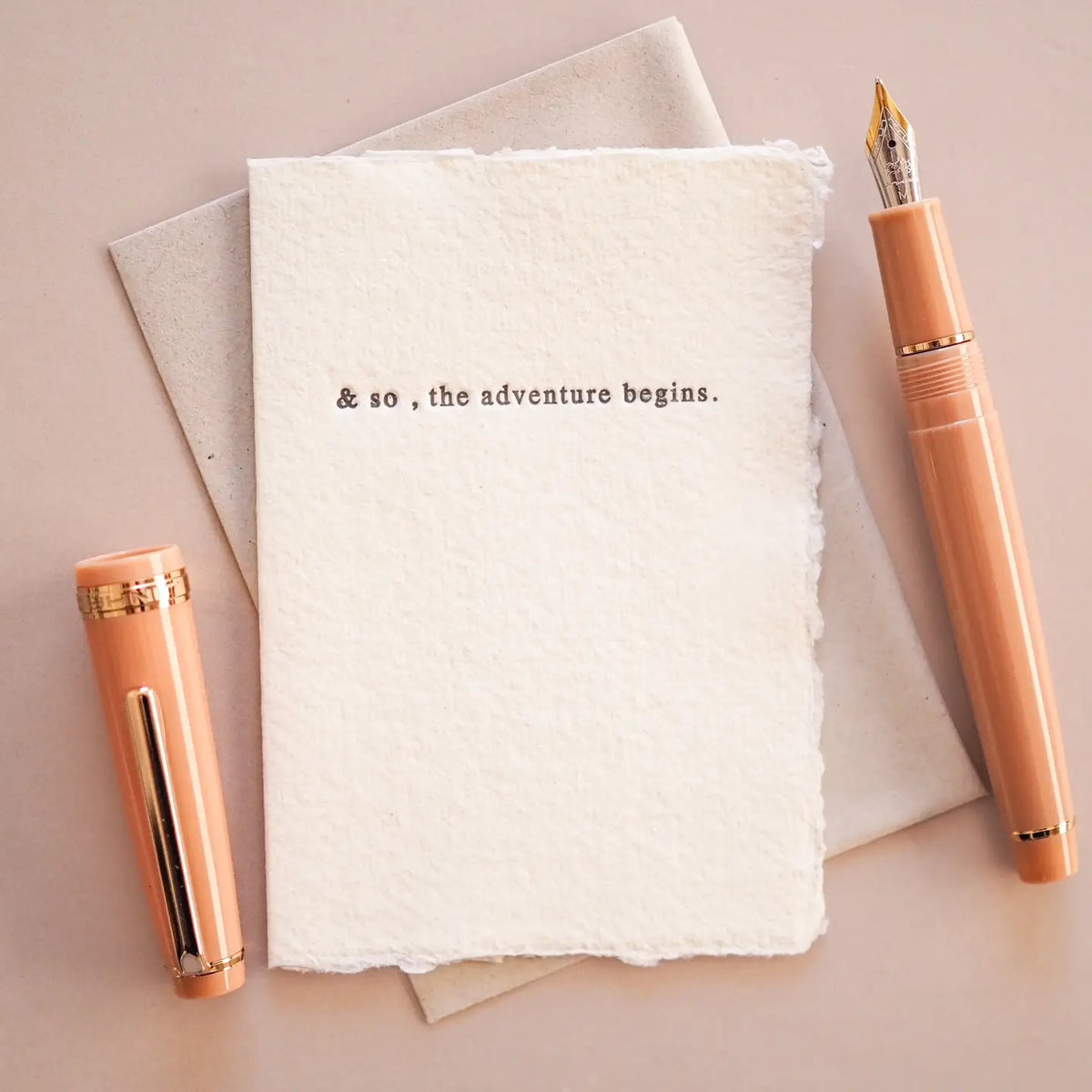 Soch and co letterpress greetings card - and so the adventure begins