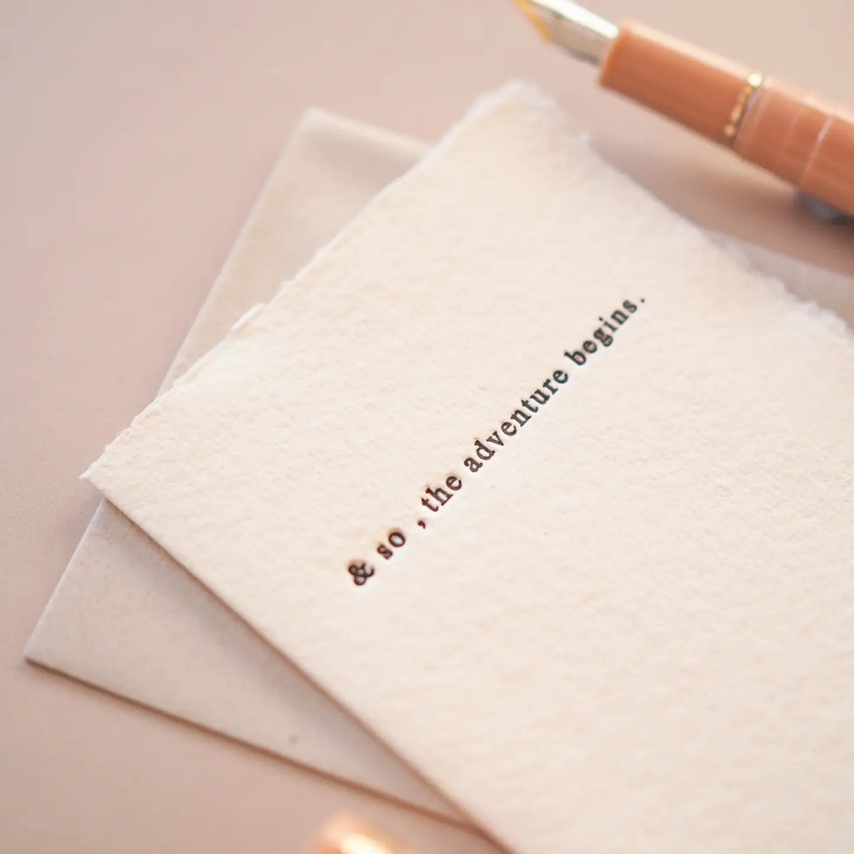 Soch and co letterpress greetings card - and so the adventure begins
