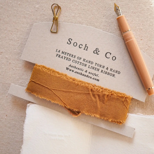 Soch and co letterpress hand frayed ribbon - luxury gift wrap