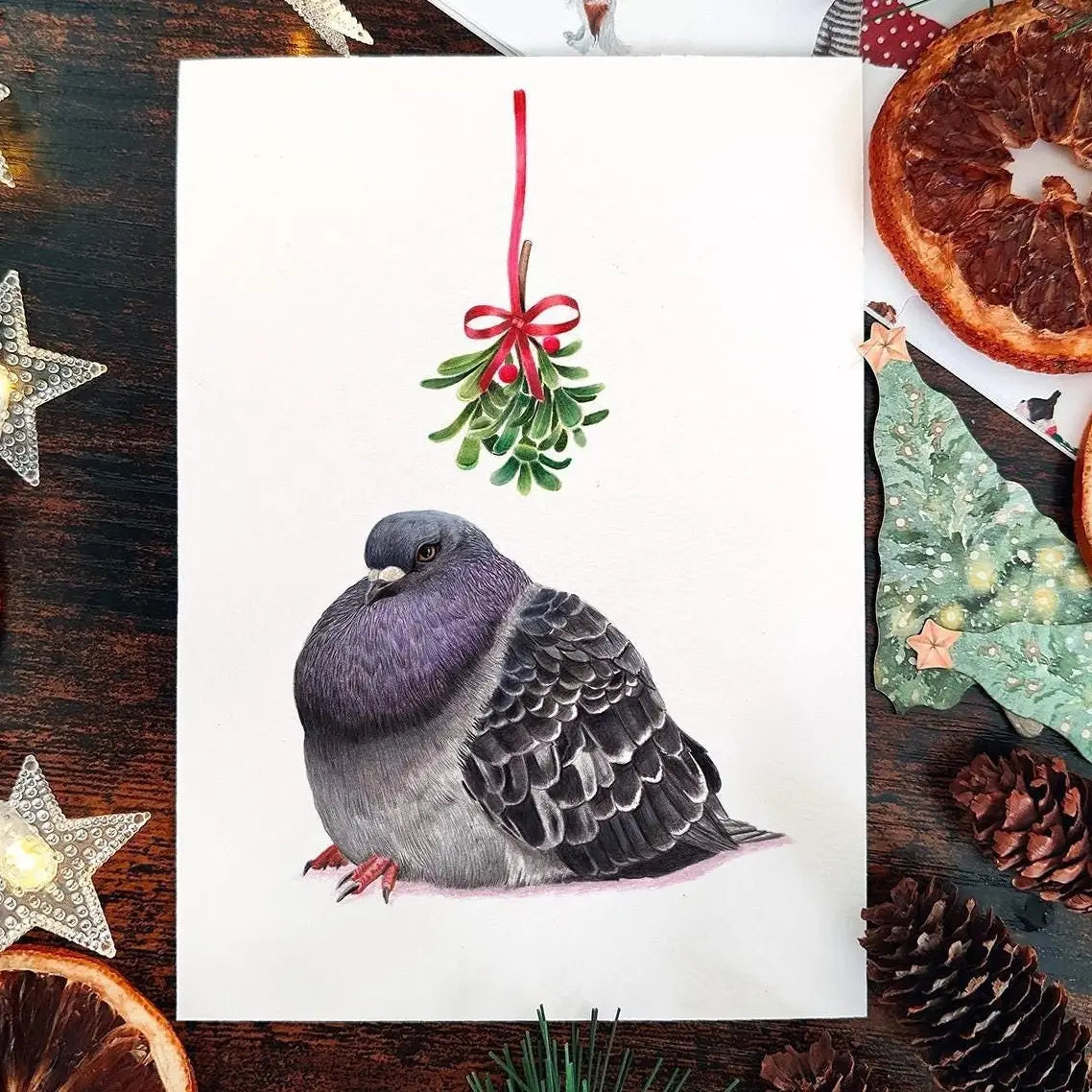 Pigeon Christmas card
