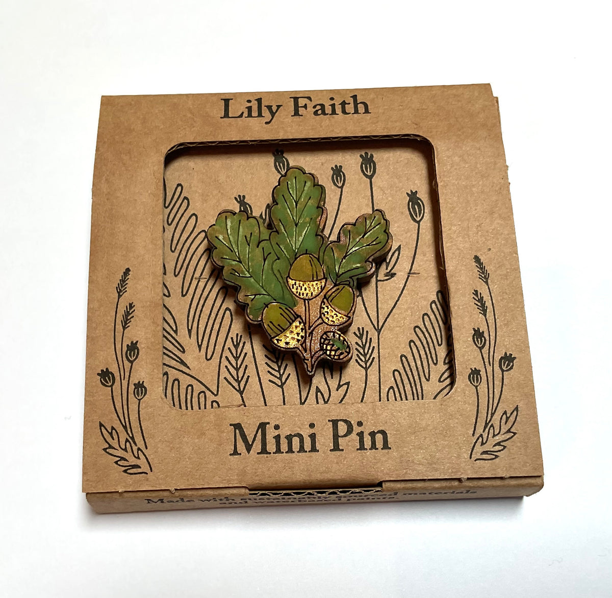 Lily Faith oak leaf   pin
