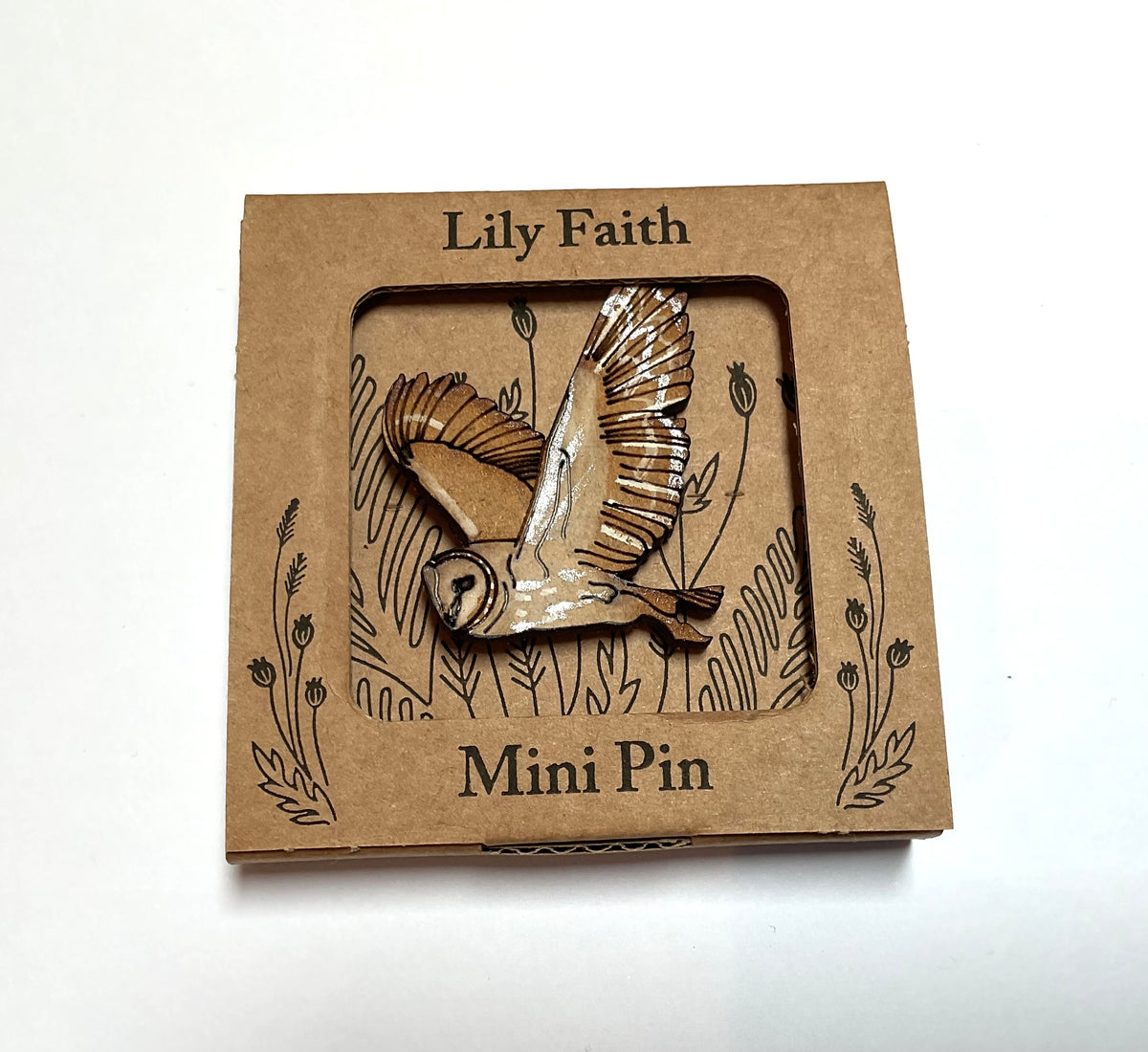 Lily Faith barn owl pin