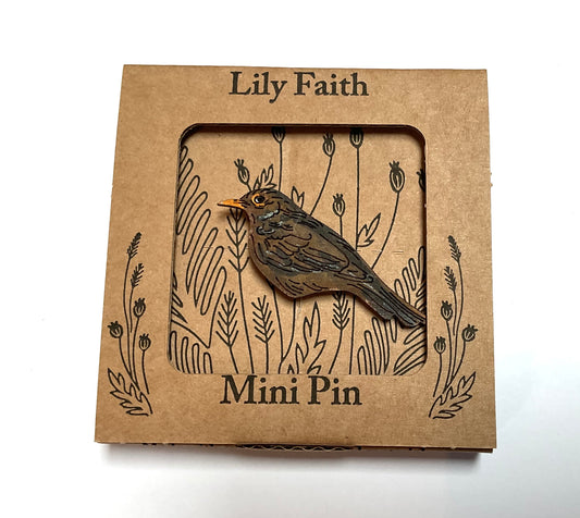 Lily Faith  Blackbird pin