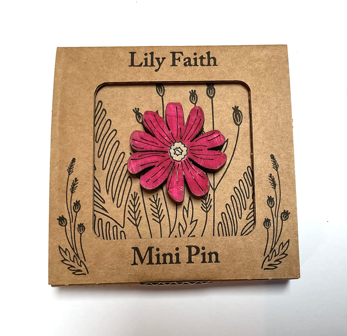 Lily Faith  campion flower  brooch