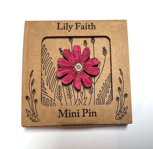 Lily Faith  campion flower  brooch