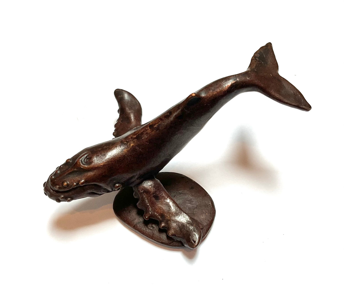 David. Meredith miniature bronze  whale sculpture