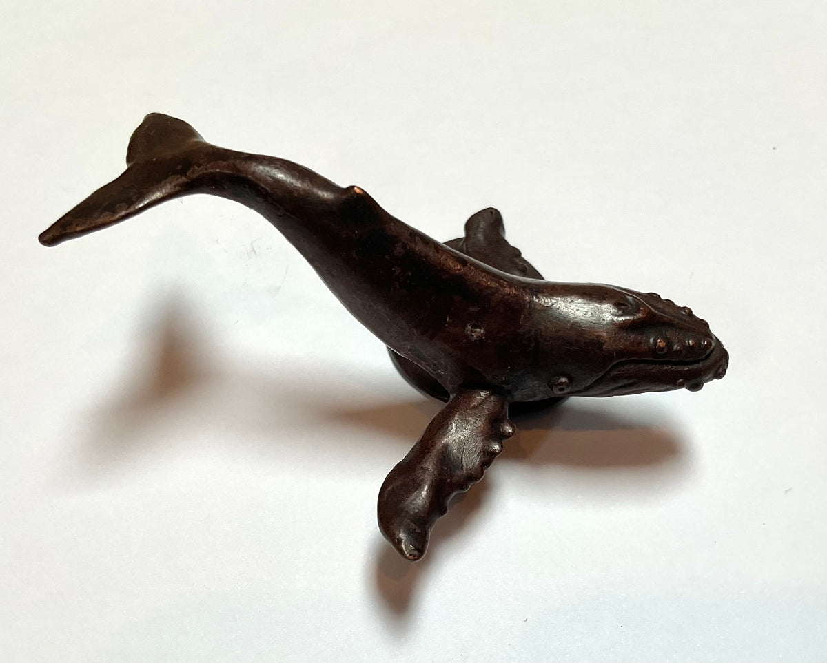 David. Meredith miniature bronze  whale sculpture