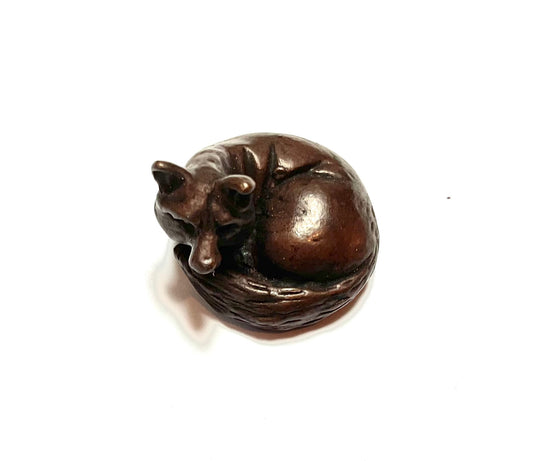 David. Meredith miniature fox  bronze sculpture
