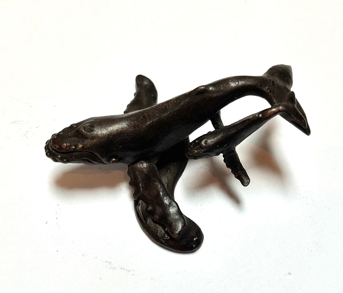 David. Meredith miniature whale and calf  sculpture