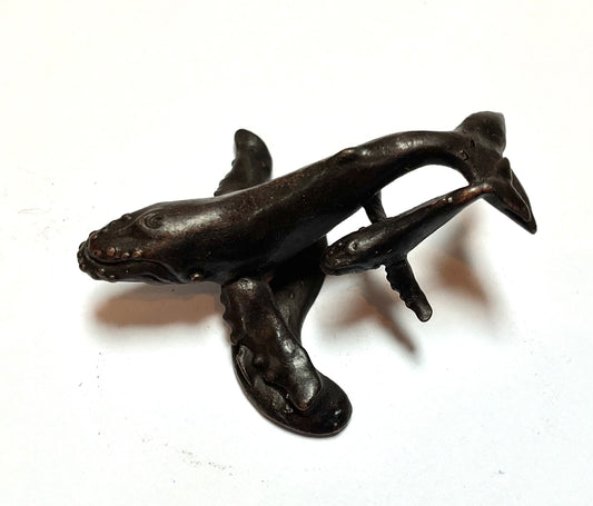 David. Meredith miniature whale and calf  sculpture