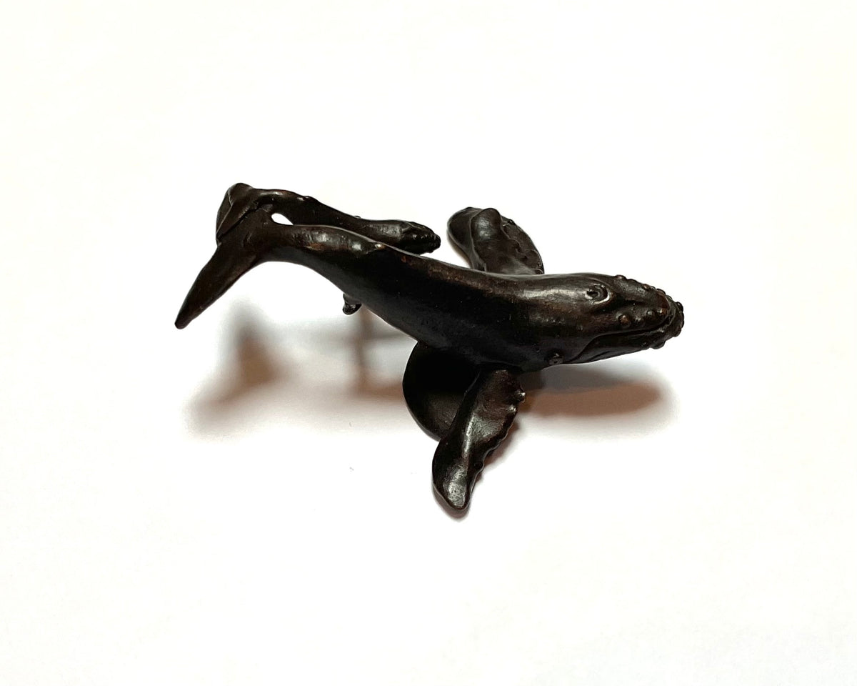 David. Meredith miniature whale and calf  sculpture