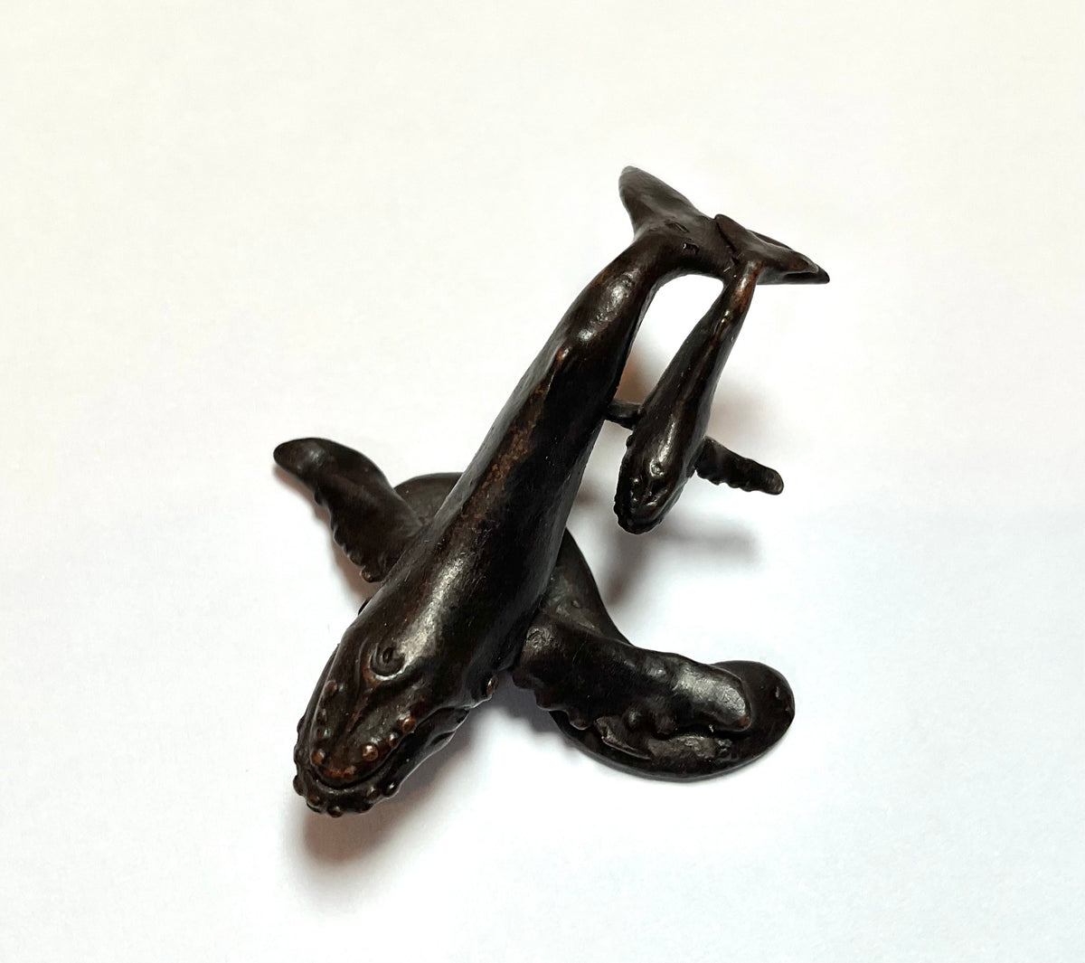David. Meredith miniature whale and calf  sculpture