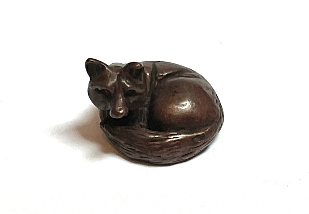 David. Meredith miniature fox  bronze sculpture