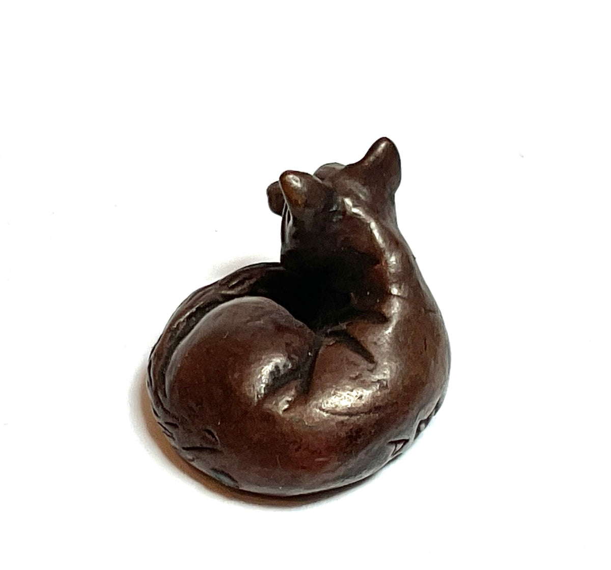 David. Meredith miniature fox  bronze sculpture