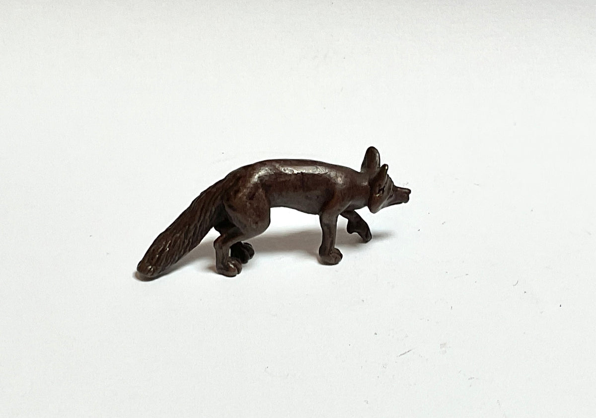 David. Meredith Miniature  stalking fox bronze sculpture