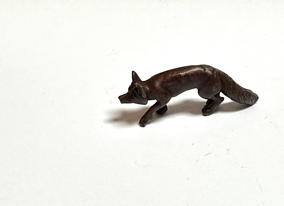 David. Meredith Miniature  stalking fox bronze sculpture