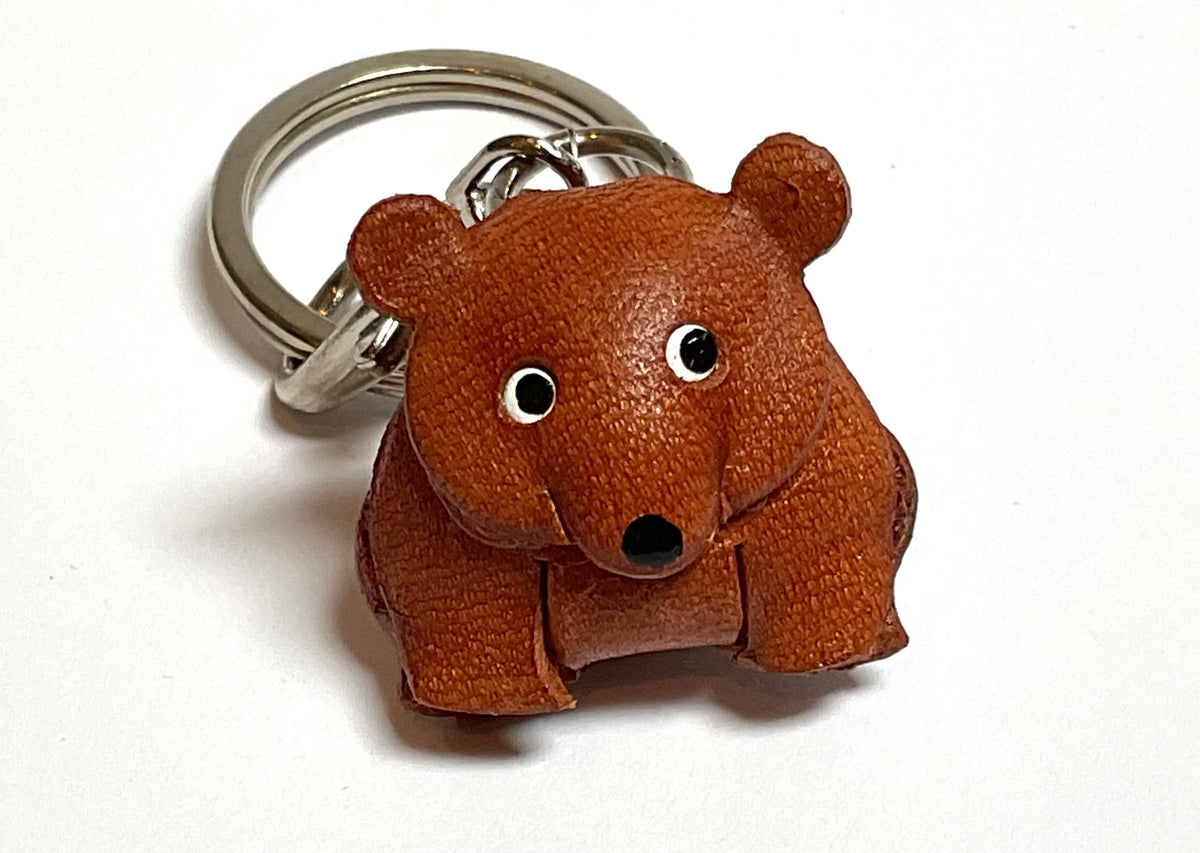 Japanese Handmade Leather keychain - bear