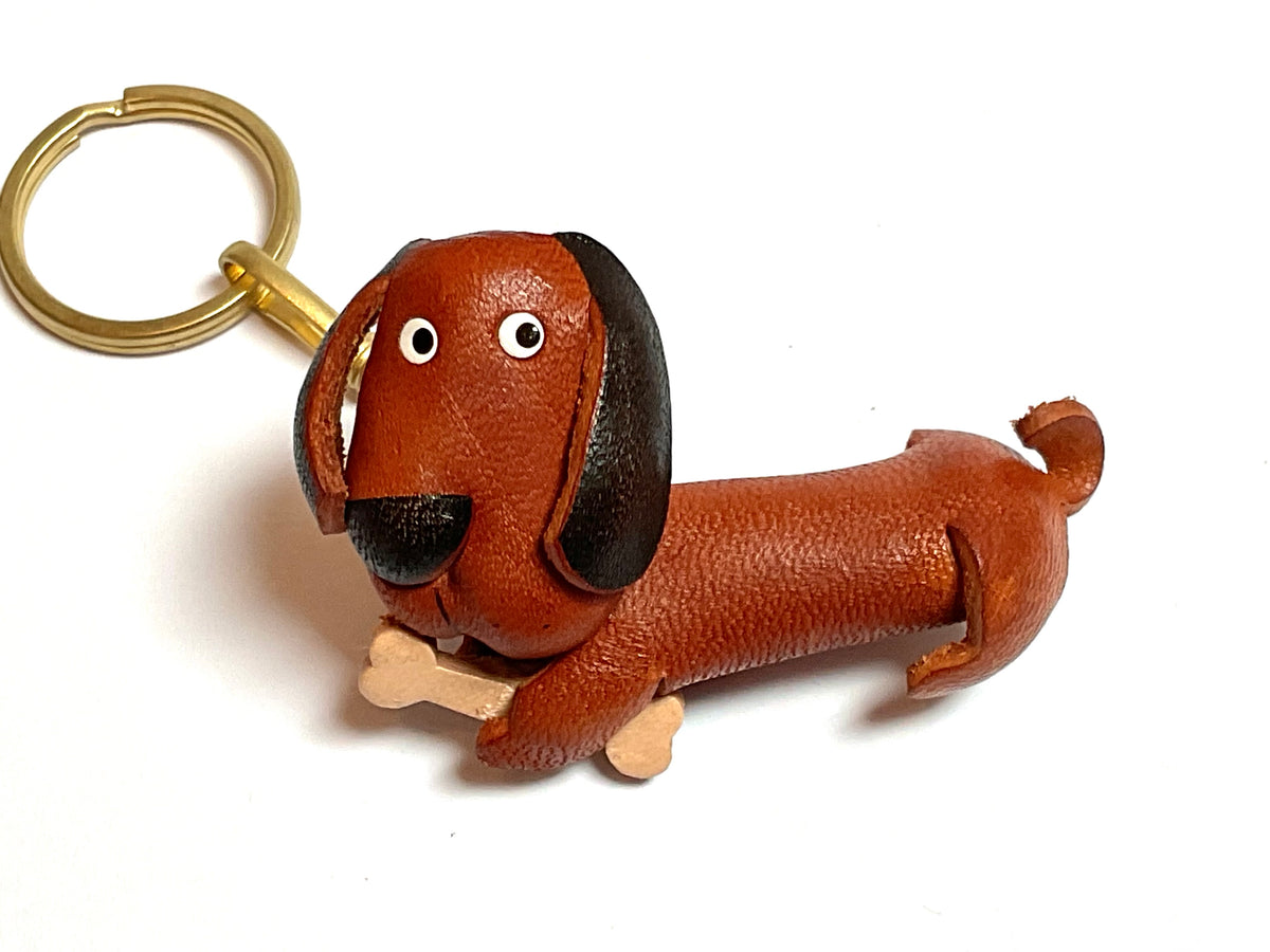 Japanese Handmade Leather keychain - hound