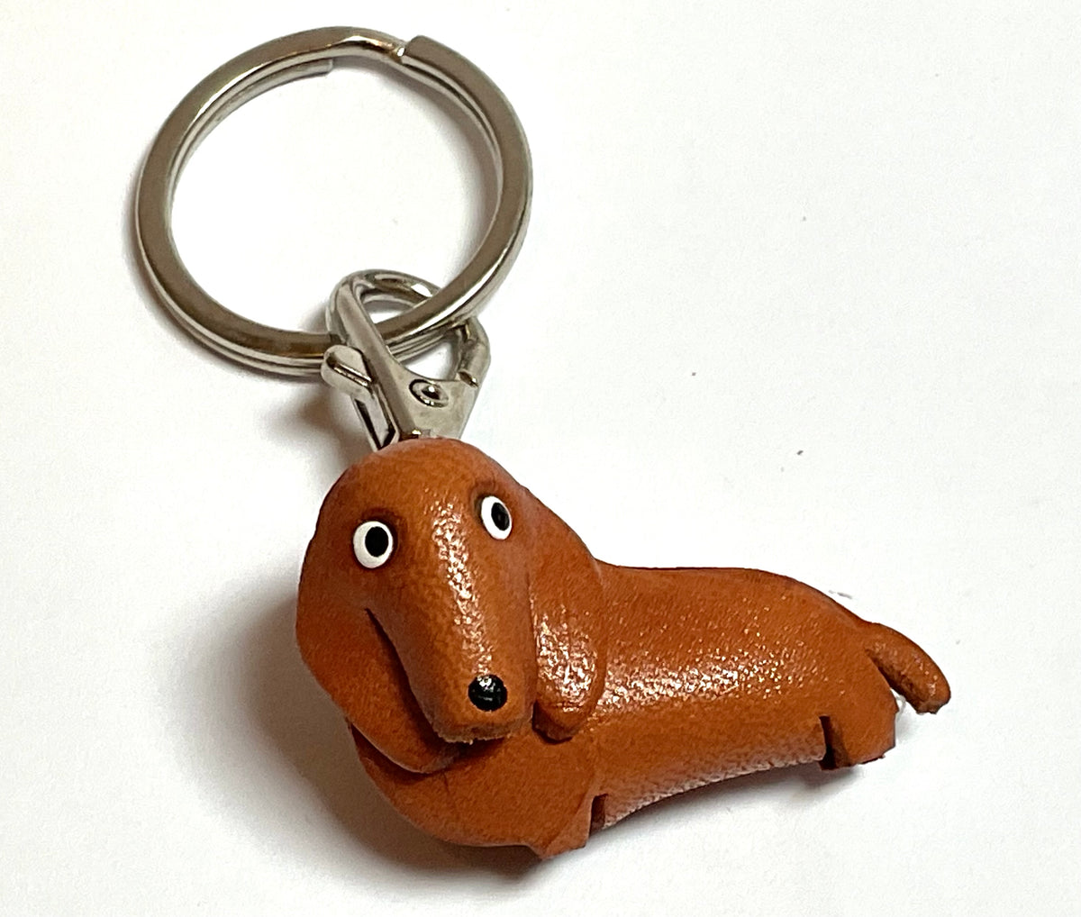 Japanese Handmade Leather keychain - dachshund