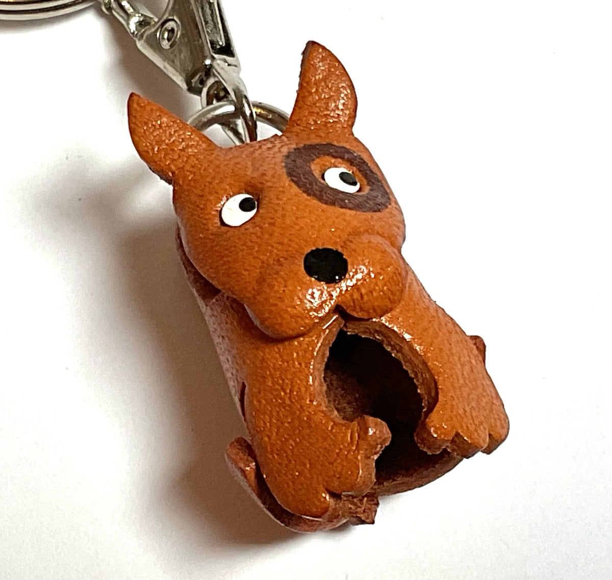 Japanese Handmade Leather keychain - bull terrier