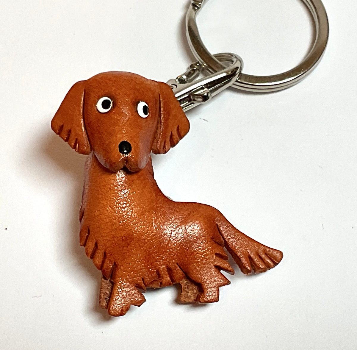 Japanese Handmade Leather keychain - retriever