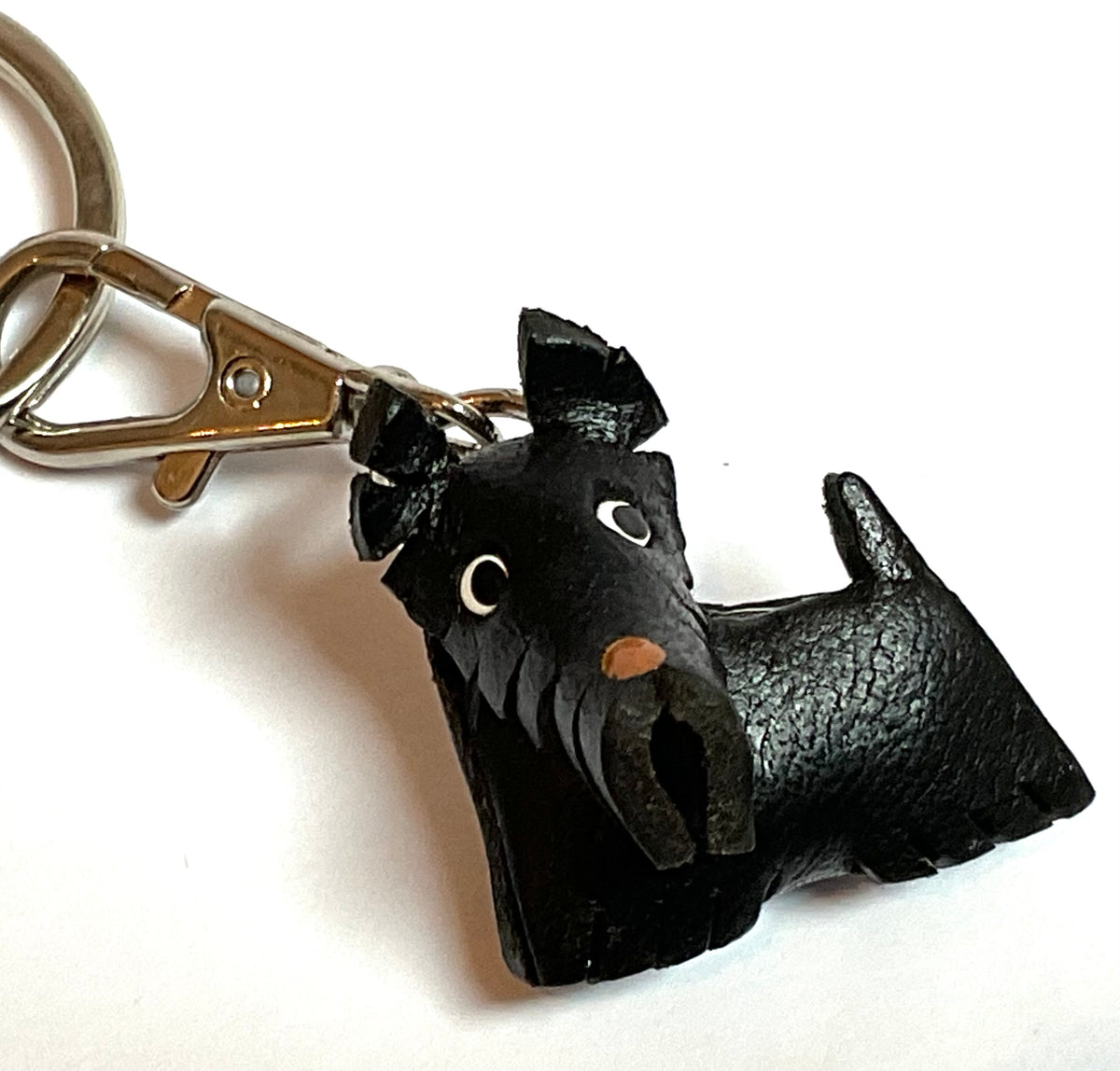 Japanese Handmade Leather keychain - Scottie