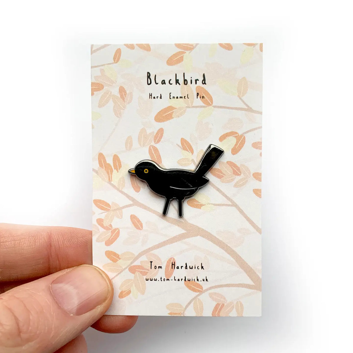 Tom Hardwick animal pin - blackbird