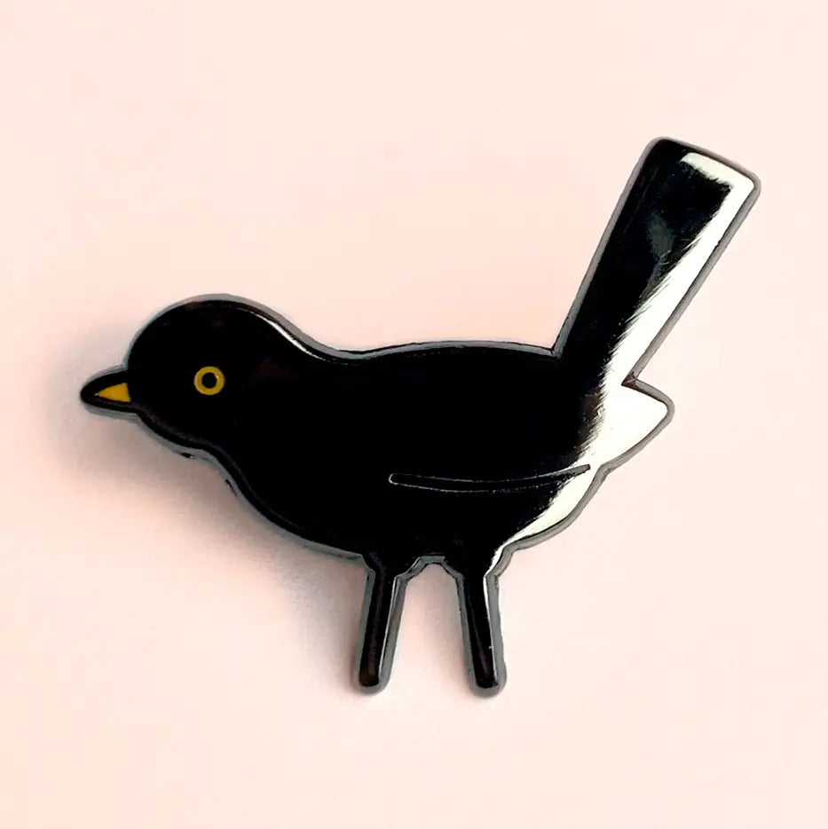 Tom Hardwick animal pin - blackbird