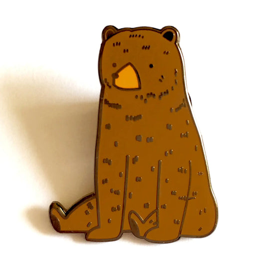 Tom Hardwick animal pin - brown bear
