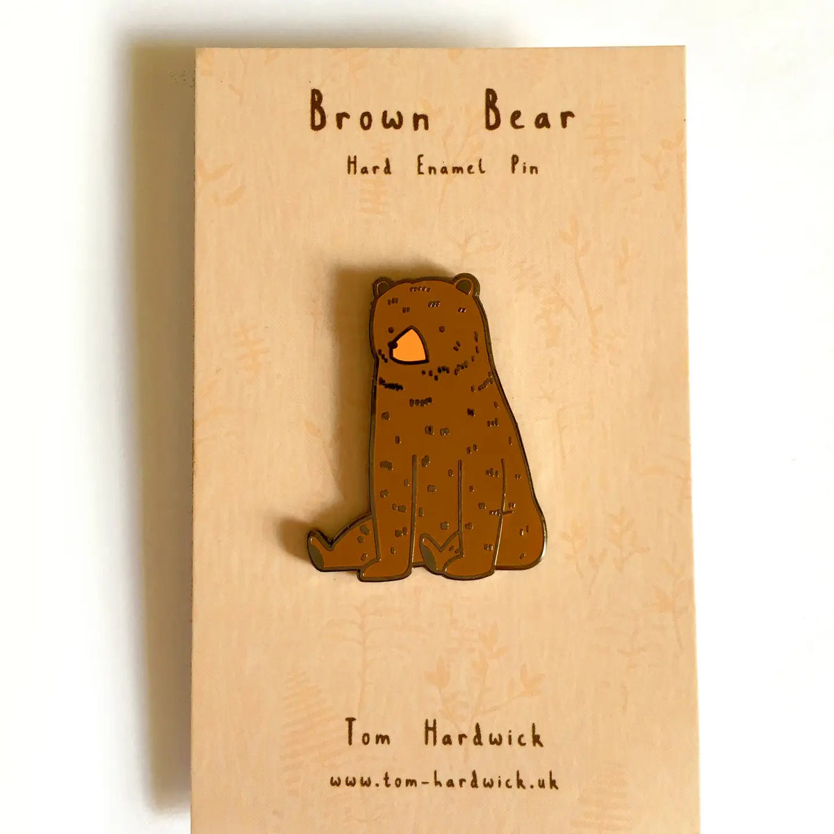 Tom Hardwick animal pin - brown bear