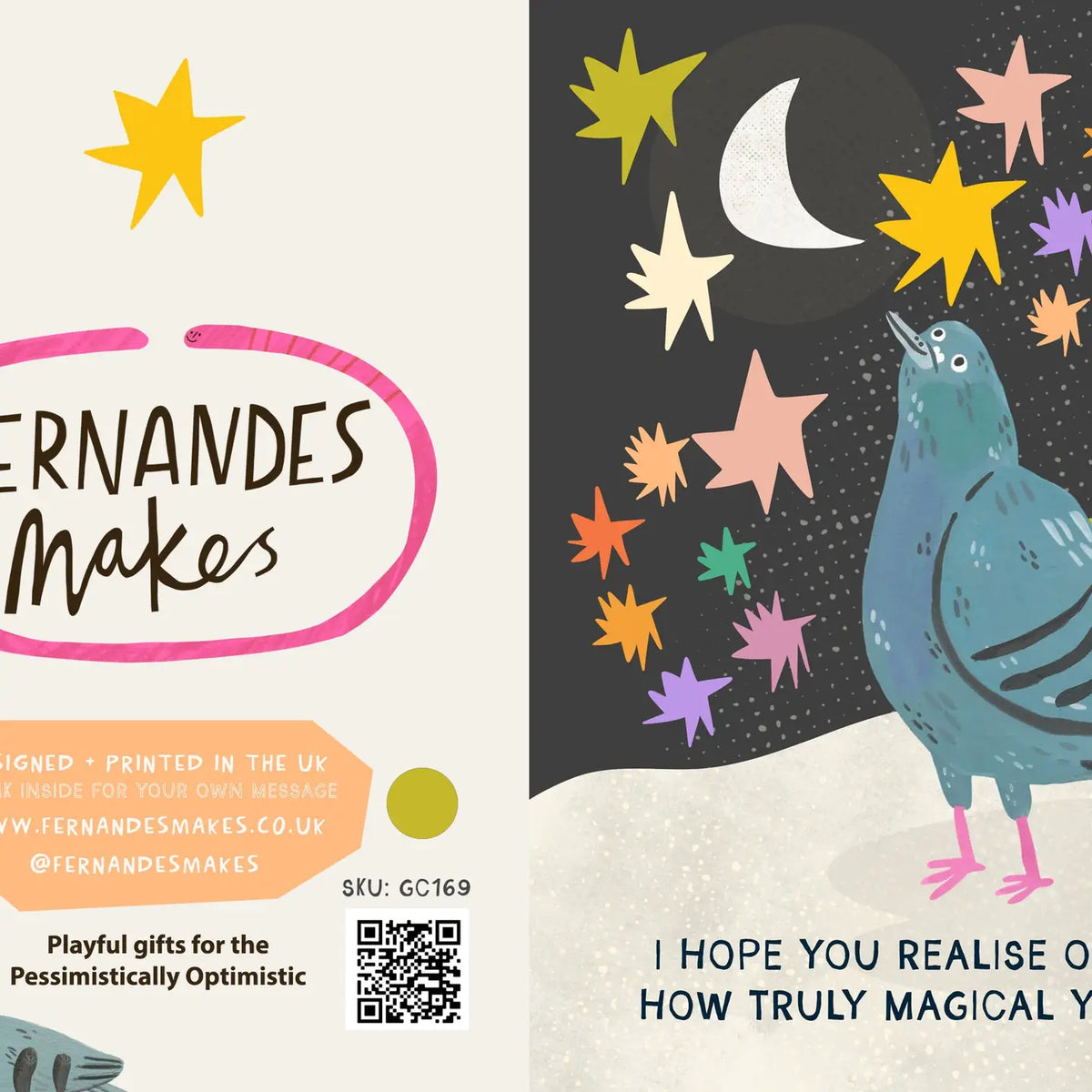 Fernandez makes pigeon greetings card